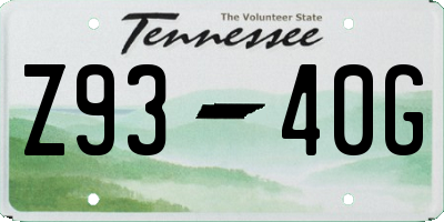 TN license plate Z9340G
