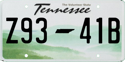 TN license plate Z9341B