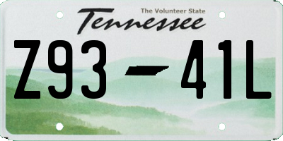TN license plate Z9341L