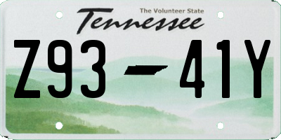 TN license plate Z9341Y