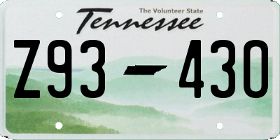 TN license plate Z9343O