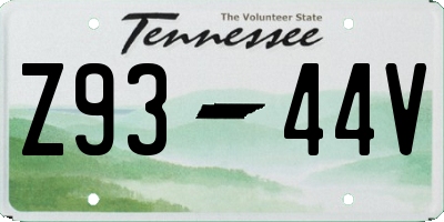 TN license plate Z9344V
