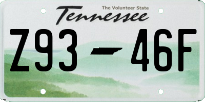 TN license plate Z9346F