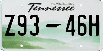 TN license plate Z9346H