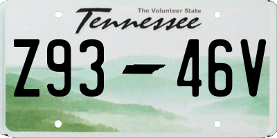 TN license plate Z9346V