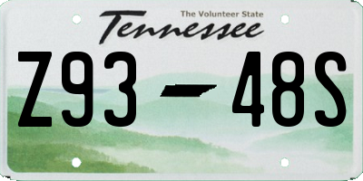 TN license plate Z9348S