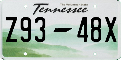 TN license plate Z9348X
