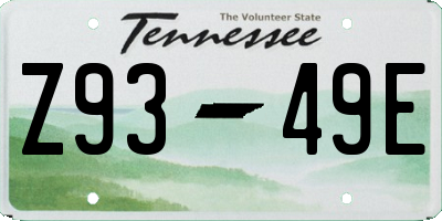 TN license plate Z9349E