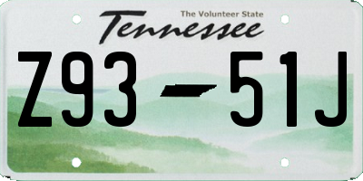 TN license plate Z9351J