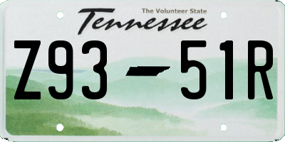 TN license plate Z9351R