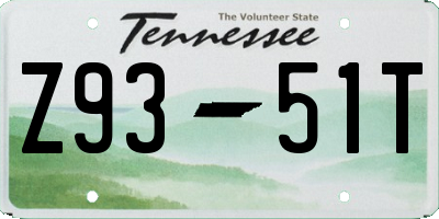 TN license plate Z9351T