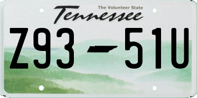 TN license plate Z9351U
