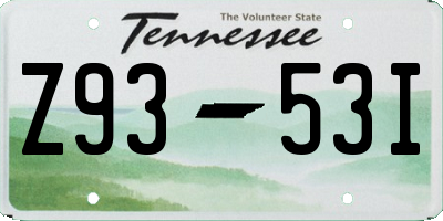 TN license plate Z9353I
