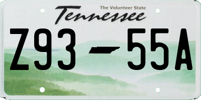 TN license plate Z9355A