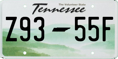 TN license plate Z9355F
