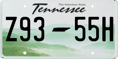 TN license plate Z9355H