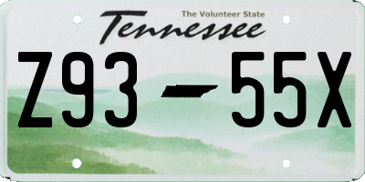 TN license plate Z9355X