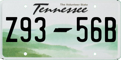 TN license plate Z9356B