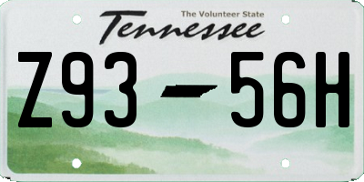 TN license plate Z9356H