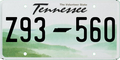 TN license plate Z9356O