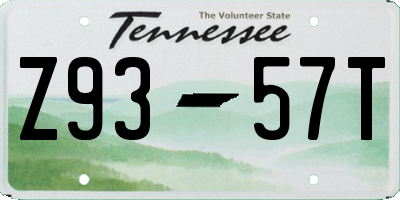 TN license plate Z9357T