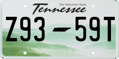 TN license plate Z9359T