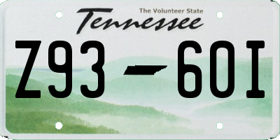 TN license plate Z9360I