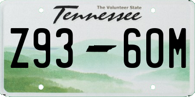 TN license plate Z9360M