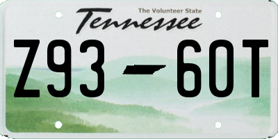TN license plate Z9360T