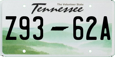 TN license plate Z9362A