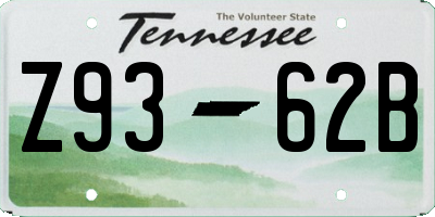 TN license plate Z9362B