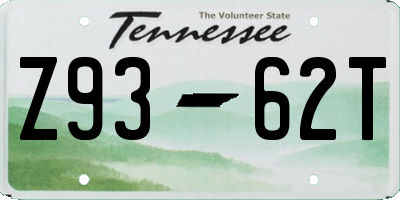TN license plate Z9362T