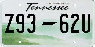 TN license plate Z9362U
