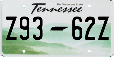 TN license plate Z9362Z