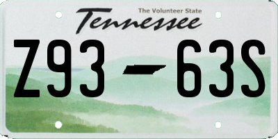 TN license plate Z9363S