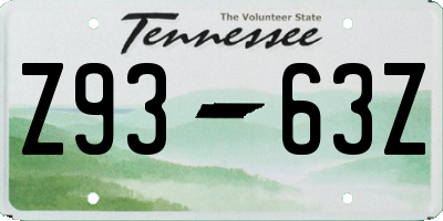 TN license plate Z9363Z