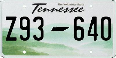 TN license plate Z9364O