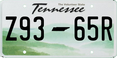 TN license plate Z9365R