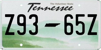 TN license plate Z9365Z