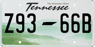 TN license plate Z9366B
