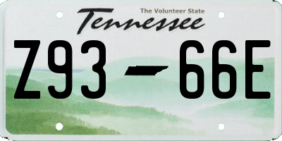 TN license plate Z9366E