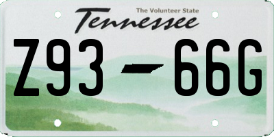 TN license plate Z9366G