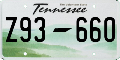 TN license plate Z9366O