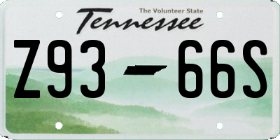TN license plate Z9366S