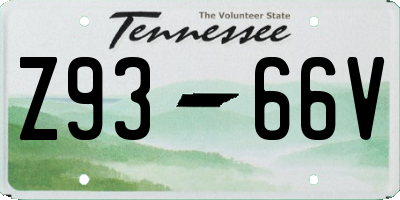 TN license plate Z9366V