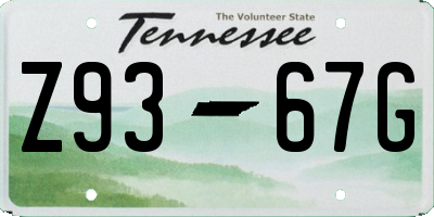 TN license plate Z9367G