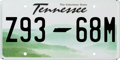 TN license plate Z9368M