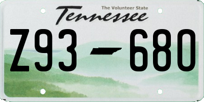 TN license plate Z9368O