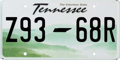 TN license plate Z9368R