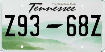 TN license plate Z9368Z